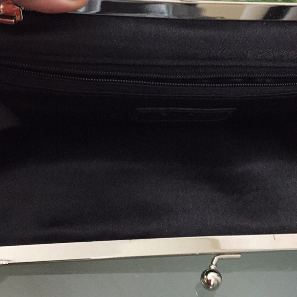 Aldo Black Sequined Handbag Clutch w/Chain strap - Picture 7 of 8